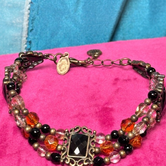 Premier Designs Black and Orange Bracelet multi colored multi strand 7.5 3158 G - Picture 2 of 12